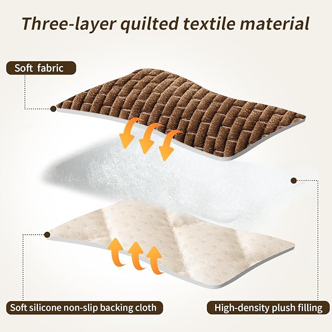 Couch Covers for Dogs Washable, 27.6"x82.7" Velvet Dog Couch Cover Protector, Fuzzy Plush Pet Sofa Cover for 3 Cushion Couch, Sofa Covers for Pets(1PC,Dark Brown,3 Seater Sofa Pad Cover)
