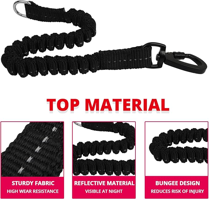 Long Dog Leash 100 FT: Heavy Duty Rope Leashes for Dogs Training with Swivel Lockable Hook Reflective Threads Bungee and Padded Handle - Dog Lead for Large Small Medium Dogs Outside Walking Hiking