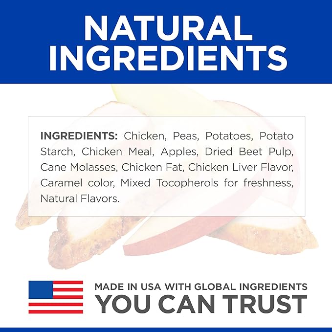 Hill's Natural Grain-Free Crunchy Dog Treats, Chicken & Apples, 8 oz. Bag (Pack of 12)