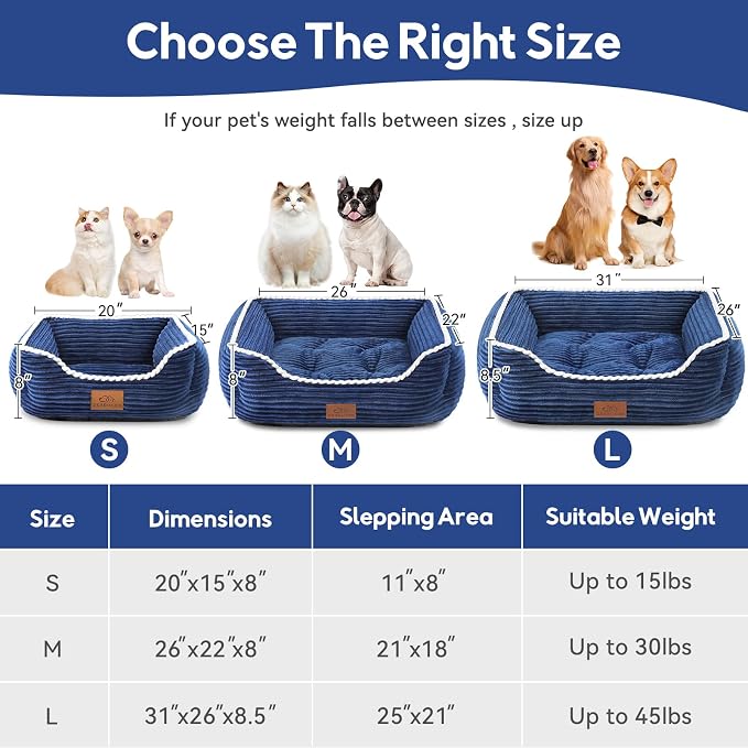 Zerbuger Orthopedic Dog Bed for Medium Dogs,Dog Sofa Beds Supportive Foam Pet Couch Bed with Removable Washable Mat and Nonskid Bottom (Medium, Blue)