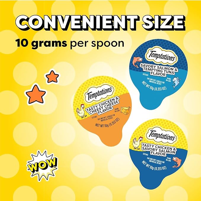 Temptations Lickable Spoons, Soft Lickable Cat Treats, Adult Wet Cat Treats, Variety Pack, 24 Spoons (Pack of 2)