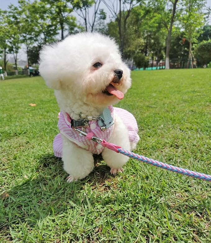2/3/4/6/10 Foot Reflective Dog Leash Strong Nylon Rope Braided Heavy Duty for Large Medium Small Dogs Walking Training Leads (Pink, 3ft * 1/2")
