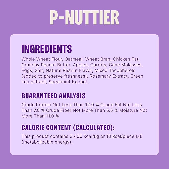 Wellness Old Mother Hubbard Classic P-Nuttier Dog Biscuits, Natural Training Treats, Peanut Butter Flavor, Mini Size, 5 oz Bag