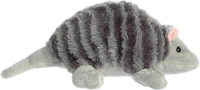 Aurora® Adorable Mini Flopsie™ Armadillo Stuffed Animal - Mini Companions Ready for Playful Adventures - for Kids All Ages, Toddlers, Adults, and Families - Gray 8 Inches