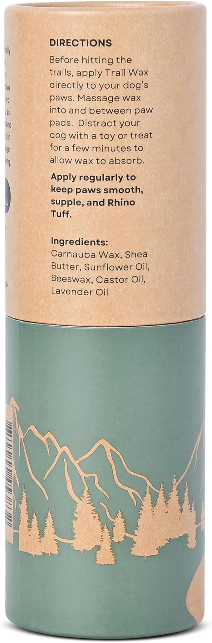 Rhino Wax - Dog Paw Trail Wax 2oz - Use Before Taking Dogs on a Hike - Balm Helps Protect Against Rocks, Uneven Terrain, Thorns, Glass - Moisturizes and Improves Elasticity - Lick-Safe - Made in USA