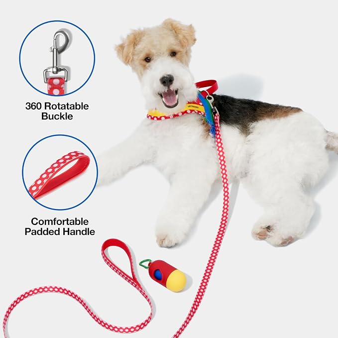 VETRESKA MoMA Dog Harness and Leash Set, Easy Walk Dog Harness for Small Medium Dogs, No Pull Puppy Harness for Walking and Training, Adjustable, Take Control & Anti-Twist Pet Lead Combo(Red, XS)
