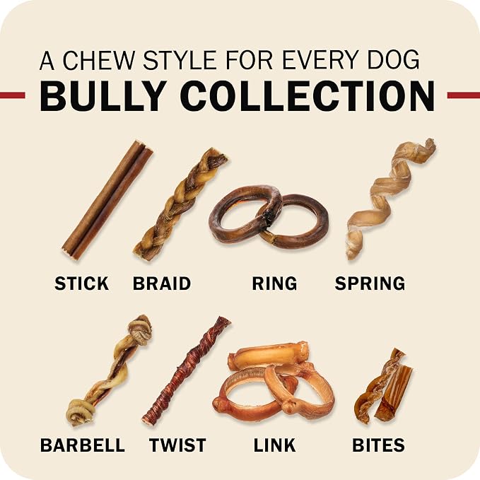 Redbarn Premium Bully Sticks for Dogs - 7 Inch, 6 Count - Long Lasting, Rawhide-Free, Slow Roasted, Low Odor & Highly Digestible, Single Ingredient Chews & All-Natural Dental Treats for Chewers