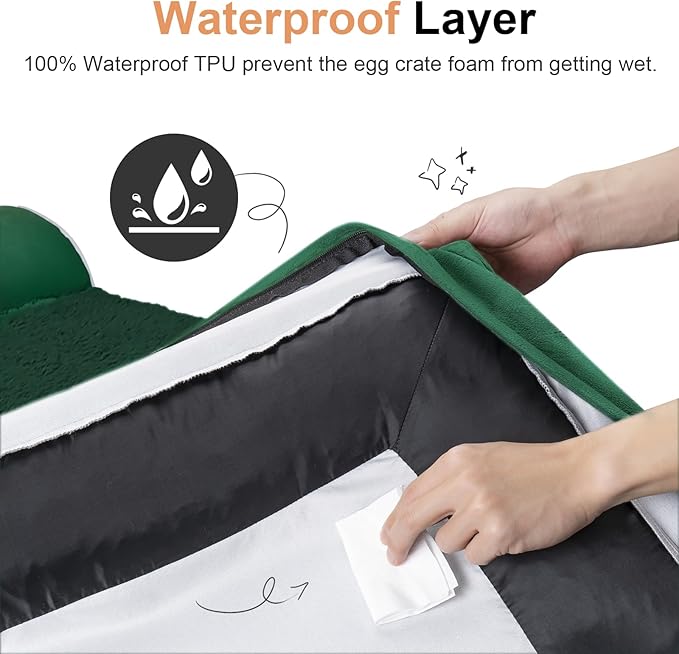 Large Dog Bed Orthopedic Washable: Beds Bolster XL Bed Big XLarge Dogs Egg Crate Foam Couch Sofa Waterproof with Removable Cover - Emerald