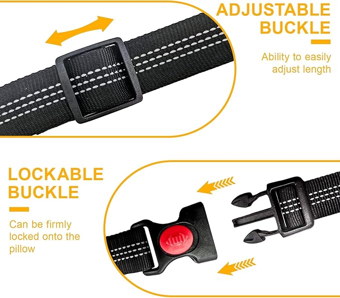 2-Pack Dog Car Seat Belt, 3-in-1 Headrest-Mounted Dog Seatbelt for Car, Adjustable Nylon Pet Safety Leash with Elastic Buffer & Reflective Stitching, Durable Car Harness for Dogs Fits Most Vehicles