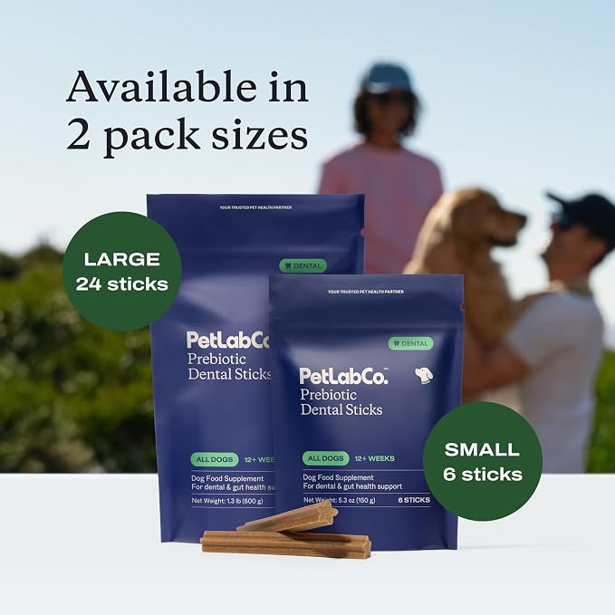 PetLab Co. Dental Sticks – Dog Dental Chews -Target Plaque & Tartar Build-Up At The Source - Designed to Maintain Your Dog’s Oral Health, Keep Breath Fresh and Provide Digestive Help (6 Sticks)