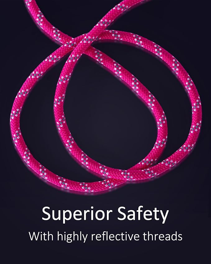 Long Dog Leash for Dog Training 30FT, Heavy Duty Dog Lead for Large Medium Small Dogs Outside Walking, Playing, Camping, or Yard,Hot Pink