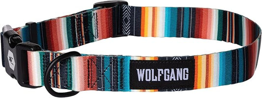 Wolfgang Heavy Duty, Adjustable Dog Collar with Quick Release Nylon Buckle for Walking & Training, LostArt Print, Large
