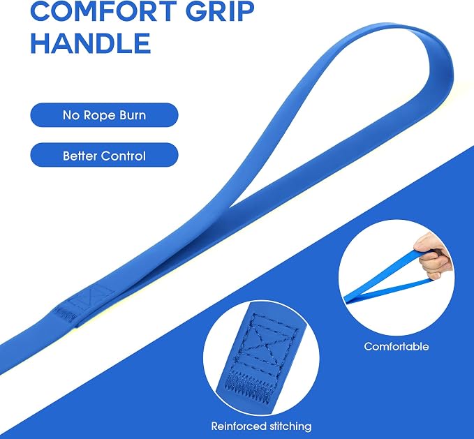 Wolfone 30ft Blue Long Leash - Waterproof Training Dog Leash for Recall, Swimming, Camping, Beach, Hunting, Walking