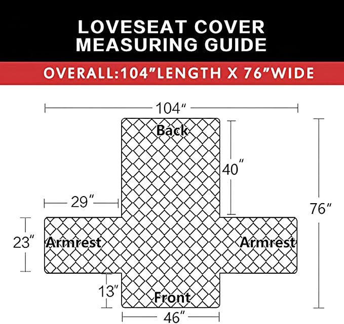 Easy-Going Reversible Loveseat Couch Cover for 2 Cushion Couch Sofa Cover for Dogs Water Resistant Furniture Protector with Foam Sticks Elastic Straps for Pet (Loveseat, Orange/Black)