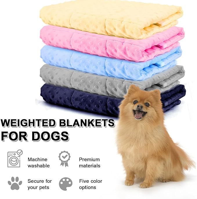LaSyL Weighted Blanket for Pets | Thunder Blanket for Dogs Anxiety | Premium Soft Minky | Relaxation & Calming & Anti Anxiety | Used in Car, Bed, Couch | Dark Grey, Washable Large (40"x47")