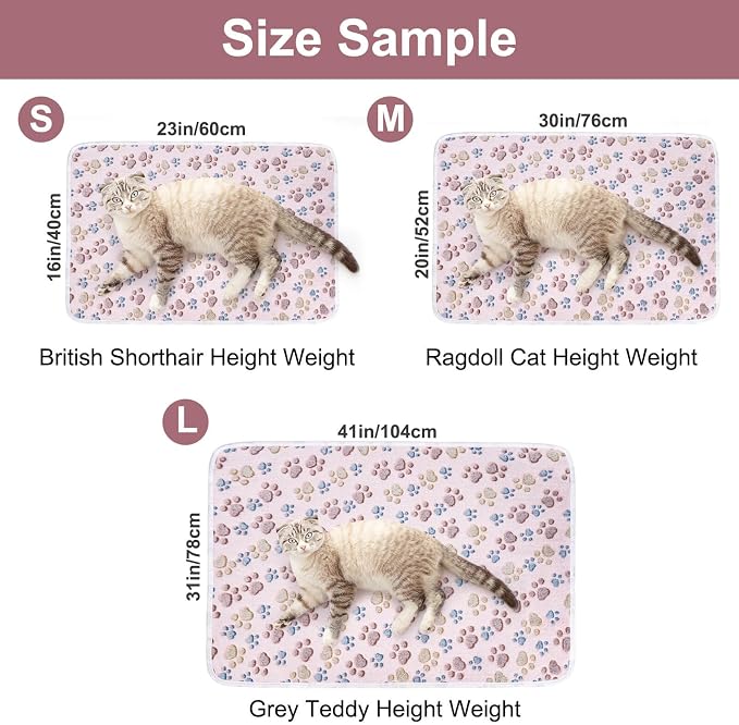 Dono 1 Pack 3 Dog Blankets for Small Dogs, Soft Fluffy Paw Print Pattern Fleece Pet Blanket Warm Sleep Mat, Puppy Kitten Blanket Doggy Mat for Dog Cat Kitten Doggy -23 * 16in (S(23 * 16"), Bone-2)