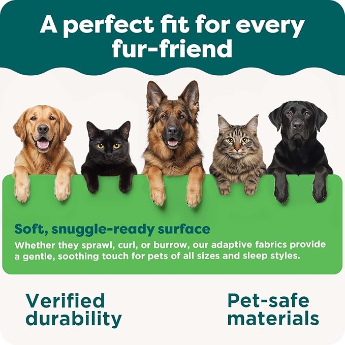 FurHaven 23" Calming Donut Dog Bed for Small Dogs & Cats, Round Plush Donut Design with Soft Filling for Snuggling Comfort, Removable Washable Cover, Small, Shaggy Faux Fur, Mist Gray