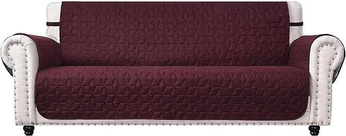 Ameritex Couch Sofa Slipcover 100% Waterproof Nonslip Quilted Furniture Protector Slipcover for Dogs, Children, Pets Sofa Slipcover Machine Washable (Burgundy, 78'')