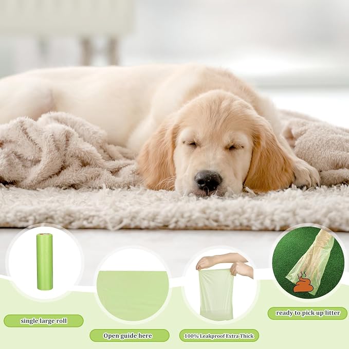Harloon 6000 Counts Dog Poop Waste Bags Bulk, 30 Rolls Pet Waste Bags, Extra Thick Strong Leak Proof, for Walking, Travel, Park, Puppy Cleanup,Universal Doggy Rolls Waste-Box(Green,12 x 8 Inches)