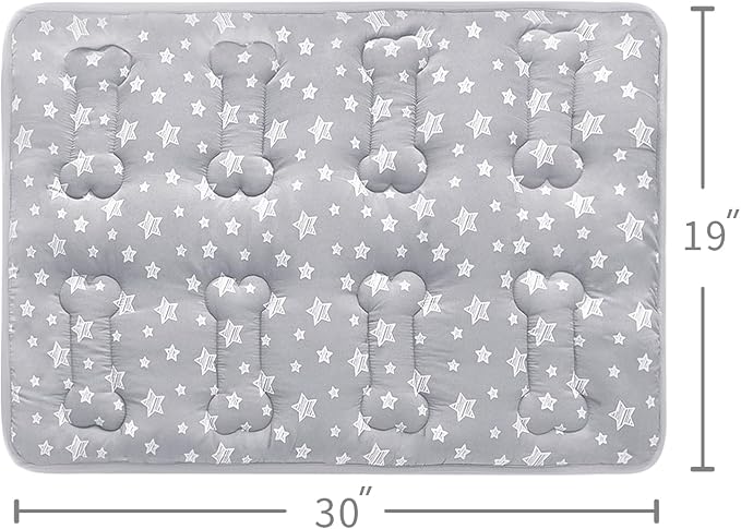 Dog Crate Mat (30" X 19"), Soft Dog Bed Mat with Cute Prints, Personalized Crate Pad, Anti-Slip Bottom, Machine Washable Kennel Pad