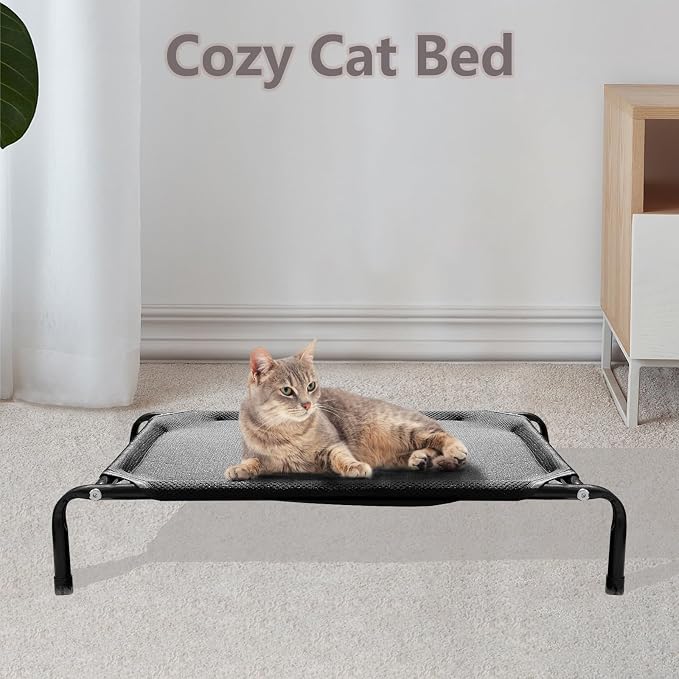 Newly Upgraded Elevated Cat Beds for Indoor - Washable Material, Comfortable Elevated Design for Cats, Ideal for Indoor Use to Keep Pets Cool and Cozy, Suitable for Small and Medium-Sized Cats