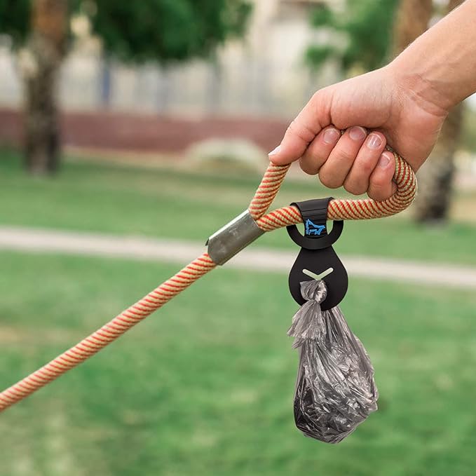 Dog Poop Bag Holder for Leash Waste Bag Carrier Dog Poop Bag Dispenser for Walking Running Bicycle Accessory 2 Pieces (Light Green)