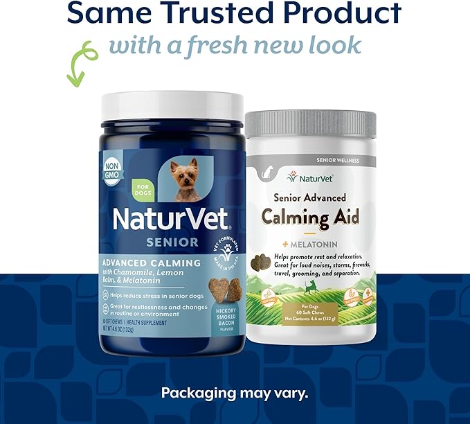 NaturVet Quiet Moments Calming Aid Dog Supplement, Helps Promote Relaxation, Reduce Stress, Storm Anxiety, Motion Sickness for Senior Dogs – 60-Ct. Soft Chews