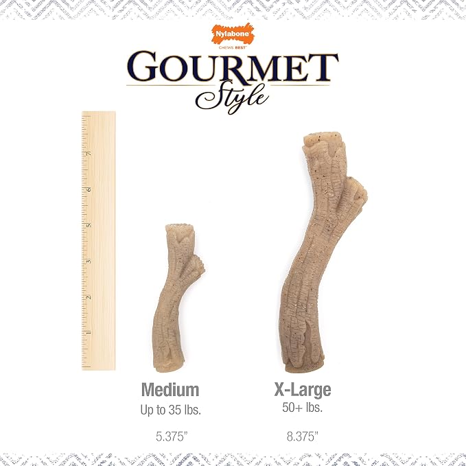 Nylabone Gourmet Style Stick Strong Chew Toy for Dogs, Peanut Butter Flavor, X-Large - 50+ lbs, 1 Count
