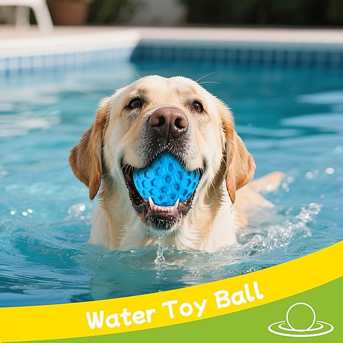 havit Indestructible Squeaky Dog Balls for Aggressive Chewers, Interactive Dog Toys to Keep Them Busy, Rubber Dog Chew Toy for Large Medium Breeds, Outdoor Waterproof (4 Colors)