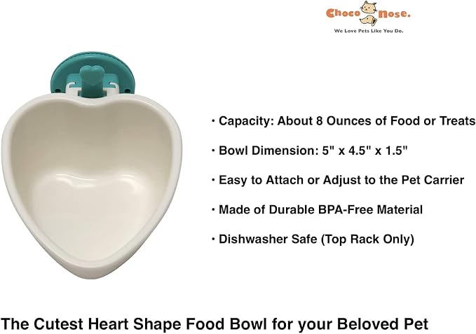 Choco Nose No-Drip Water Bottle & Detachable Food Bowl Set for Large Rabbits, Chinchillas, Toy Breed Dogs, Cats - Leak-Proof Patented Nozzle Prevent Cage Mess. BPA Free, 10.2 fl oz (C528 C607)