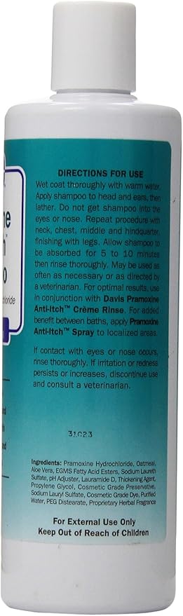 Davis Pramoxine Anti-Itch Dog & Cat Shampoo, 12 oz