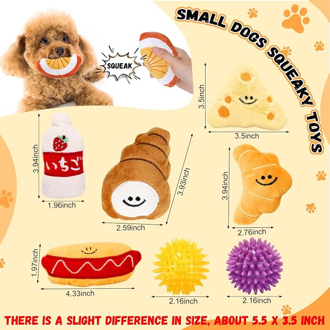 Hungdao 80 Pcs Dog Squeaky Toys Bulk for Small Dog Cute Plush Stuffed Puppy Chew Teething Ball Toys Pet Bundle Easter Gift for Chewing Cleaning & Interactive Play(Fashion Style)
