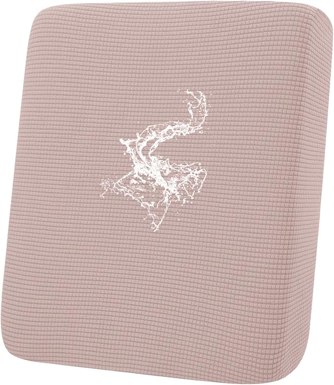 hyha Waterproof Couch Cushion Covers for Pets, Non Slip Sofa Cover for Dogs Washable, Soft Thick Stretch Jacquard Fabric, Sofa Slipcovers with Elastic Bottom (1 Piece for Backrest M, Pink)