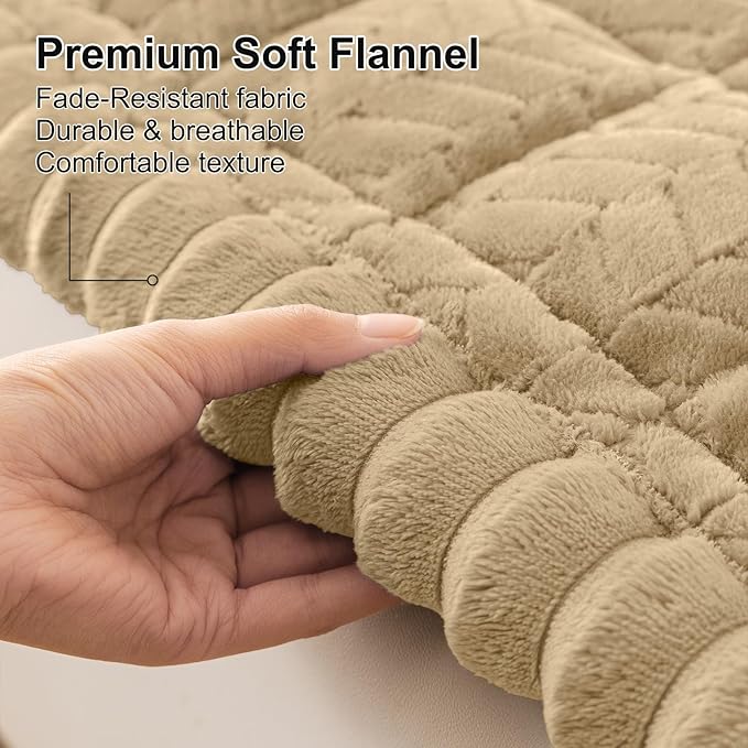 Smiry Couch Cover for Dogs, Non Slip Fuzzy Pet Sofa Covers Washable for 2 Cushion Couch, Soft Thick Furniture Protector for Cats Dogs, Against Fur, Dirt, Scratch Resistant (Khaki, 27.6"x47")