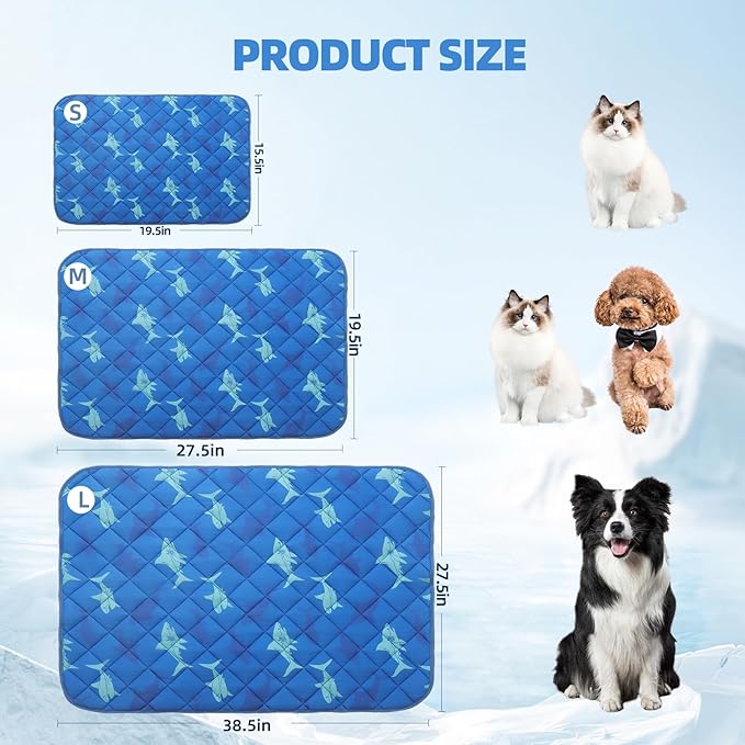 Homimp Dog Cooling Mat,27.5" x 38.5" Thicken Self-Cooling Mat for Dog Large,Internal Waterproof& Endothermic,Washable Pet Ice Cool Pad Blanket,Pet Sleeping Pad for Indoor Outdoor in Summer, Non-Toxic