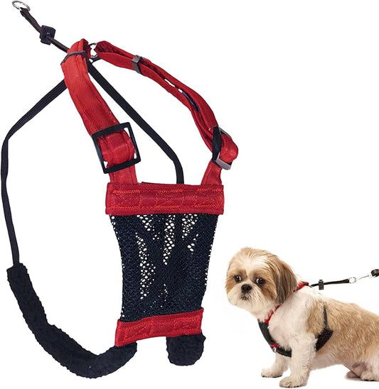 Sporn No Pull Dog Harness, Durable Nylon Mesh Harness for Small Dogs, No Choke Design, Padded Restraint Sleeves, Adjustable Fit, Easy On/Off, Ideal for Small Breeds, Red