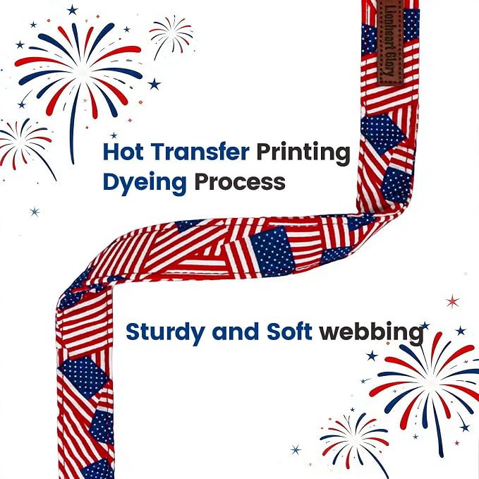 Lionheart glory American Flag Dog Collar - 4th of July Patriotic Independence Day Dog Collar Soft Adjustable for Small Dogs Pet Summer Collars Cute Collars