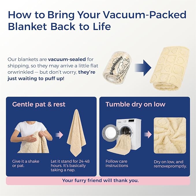 gogobunny Large Pet Blanket for Dogs Cats, Ultra Soft 300GSM Coral Fleece Washable Furniture Protector for Couch Bed Car Seat, Calming Crate Mat Blanket for Large Breeds, Beige, 40x50IN