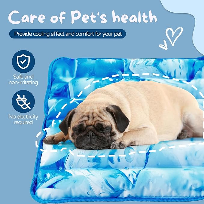 Dog Cooling Mat 2.0, Double-Sided Non-Slip Pet Cooling Pad, Washable and Durable, Indoor & Outdoor Summer Cooling Mat for All Pets, Keep Dogs and Cats Cool and Comfortable (17.7" x 17.7")