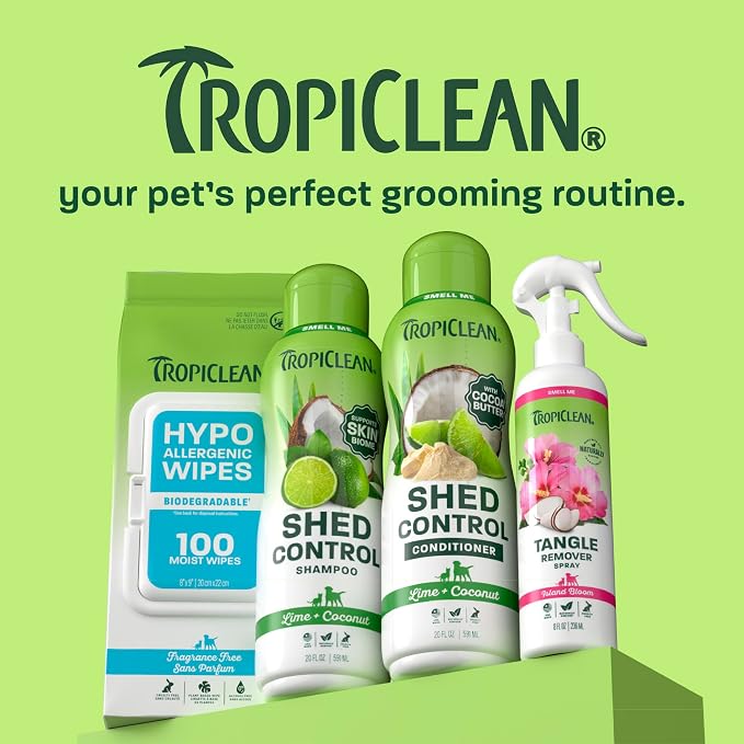 TropiClean Dog Detangler Spray Dematting, Leave in Dog Conditioner Spray, Perfect for Doodles & All Coat Types, Sweet Floral Scent, Made in USA, 8 oz.