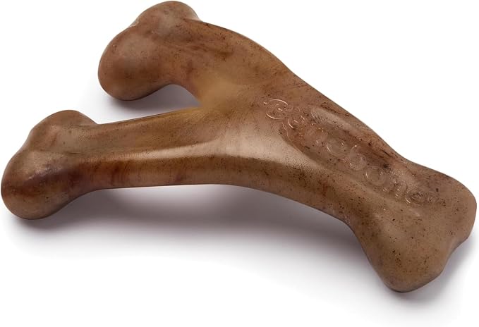 Benebone Wishbone Durable Dog Chew Toy for Aggressive Chewers, Real Bacon Made in USA, Tiny