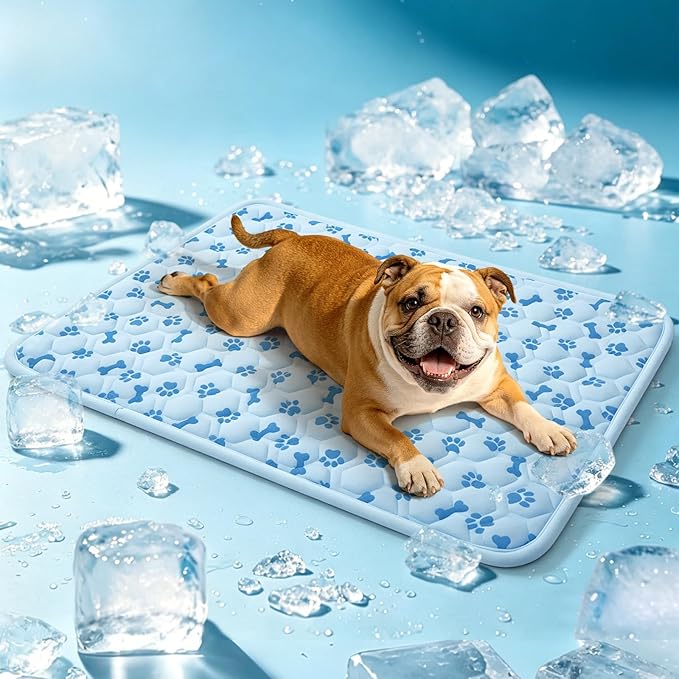 Cooling Mat for Dogs, Q-Max>0.5 Reusable Washable Dog Cooling Pad, Non-Toxic Breathable Pet Cool Blanket, Portable Cooling Bed for Dogs Cats, Indoor Outdoor Summer Heat Relief, No Refrigeration Needed