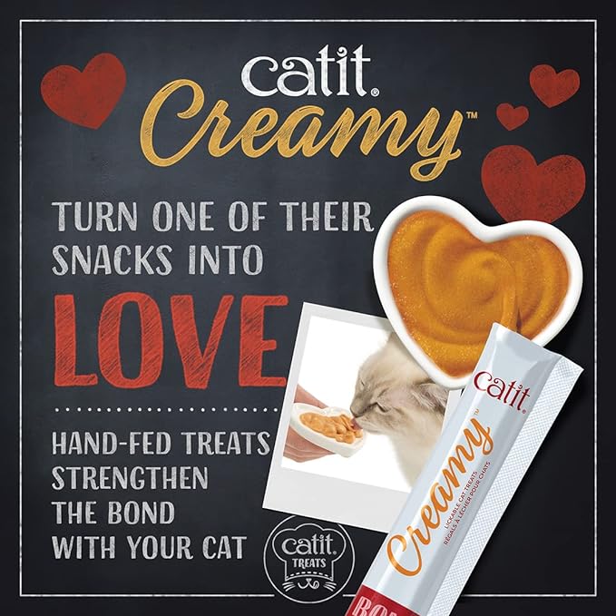 Catit Creamy Lickable Cat Treat – Hydrating and Healthy Treat for Cats of All Ages - Chicken & Shrimp, 5-Pack