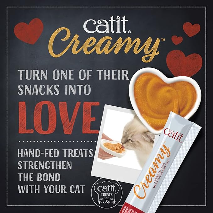 Catit Creamy Lickable Cat Treat – Hydrating and Healthy Treat for Cats of All Ages - Tuna, 10-Pack