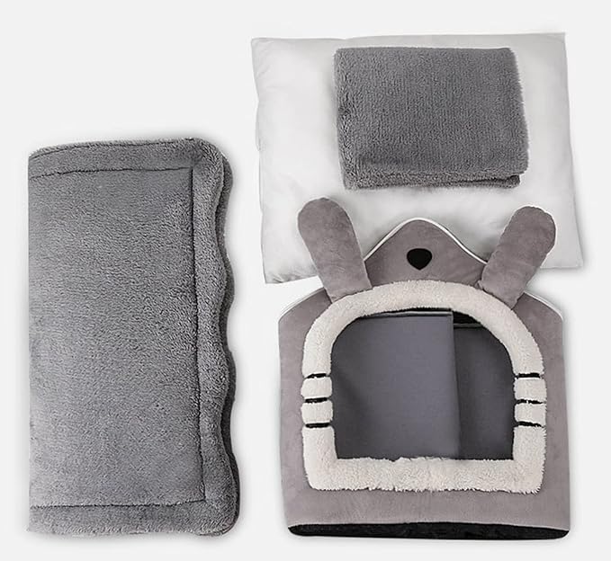 Dog Houses Soft Indoor Enclosed Tent Huts Warm Cave Dog Kennel House Type Winter Warm Small Dog Teddy Four Seasons Universal Removable and Washable Dog House Cat Nest Bed Pet Supplies (Large,Color 14)