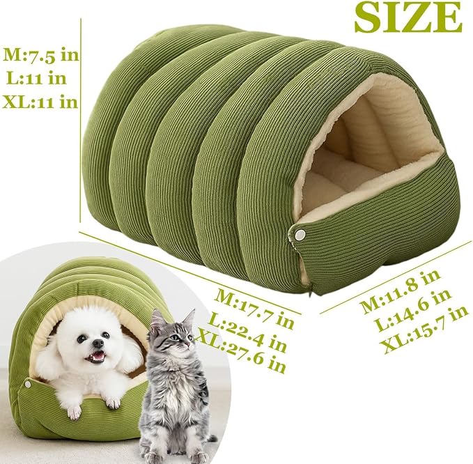 Pet Winter Cave, Warmth Cozy Comfort Plush Pet Cave, 360° Nesting Design, Snuggle Season Just Got Fluffier, Calming Plush Anti-Anxiety Cuddler Beds with Removable Cushioned (Purple-A,L)