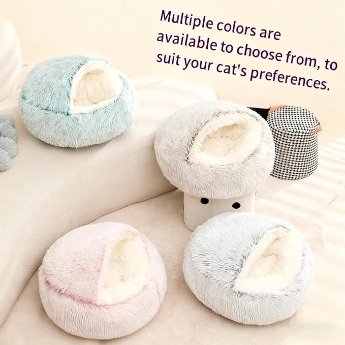 Cozy Cocoon Pet Bed for Dogs,Dog Bed with Hood,Small Dog Bed with Cover Cave,Cozy Cave Pet Beds for Small Medium Large (Gray, Small)