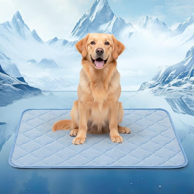 LOOBANI Dog Cooling Mat for Extra Large Dogs - 50" x 38" Cooling Mat for Summer with Anti-Slip Bottom, Durable & Leakproof Pet Cool Mat for Dogs, Cats, Indoor & Outdoor Use, Sofas, Bed, and Floor