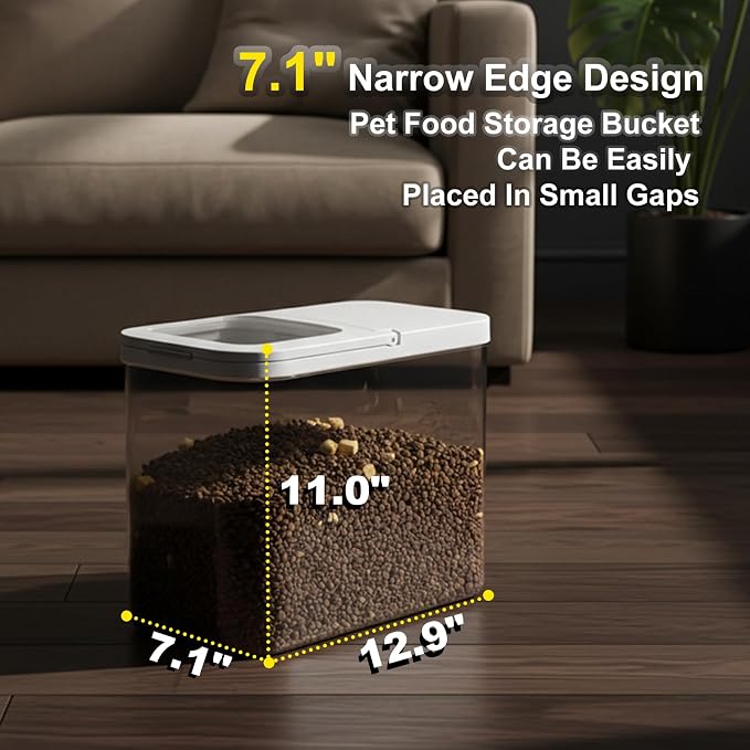 LivLab Mker Pet Food Storage Containers With Lids & Scooper - Dog Food Storage Container,12L/12KG/10-15LBS,BPA Free Airtight Storage Containers Store Dry Food For Kitchen Pantry