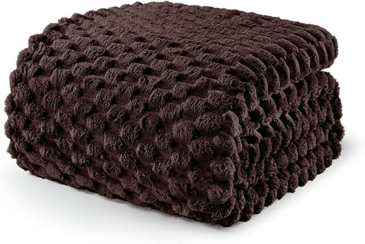 Exclusivo Mezcla Fleece King Blanket for Bed, Extra Large Fuzzy Coffee Bed Blankets, Soft Cozy Plush Sofa Throws for All Seasons, 90x104 Inches